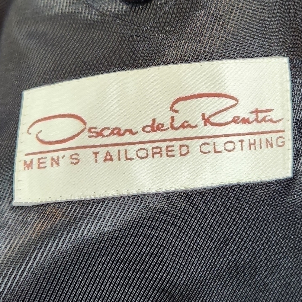 OSCAR De La Renta Mens 43R Dark Gray 100% Wool Blazer Sport Coat Suit Jacket - Picture 6 of 11